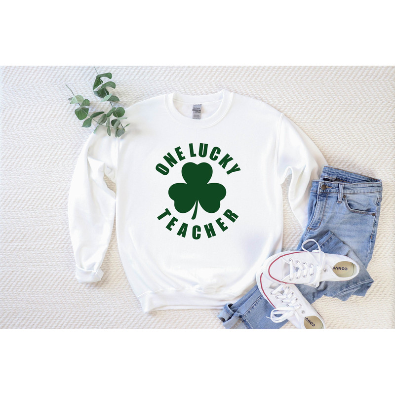 One Lucky Teacher Sweatshirt Irish Teacher Sweatshirt St Patricks Day Sweatshirt St Paddy Sweatshirt Gift For Irish Teacher Teacher.jpg