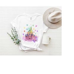 disneyland castle with colorful mickey balloons shirt, disneyland trip shirt, mickey shirt, disney world, birthday gift,