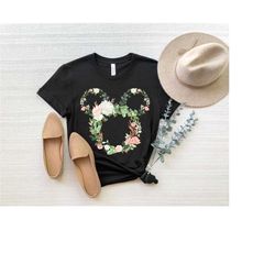 floral mickey mouse shirt, disneyland trip shirt, mickey and minnie, disney vacation, disney world, birthday gift, birth
