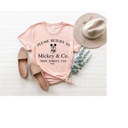 please return to mickey & co. shirt, disneyland trip shirt, mickey and minnie shirt, disney shirt, disney world, birthda