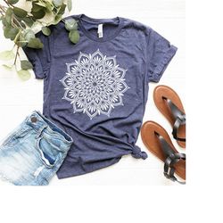 mandala lotus shirt - mandala shirt - lotus shirt - flower shirt -yoga shirt - minimalist tee