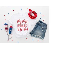 flip flops firework and freedom shirt, gift for 4th of july, patriotic shirt, independence day tshirts, america tee, ame