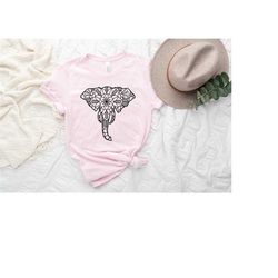 mandala elephant t-shirt, boho elephant shirt, animal lover shirt, yoga tee, shirt for women,  mandala graphic