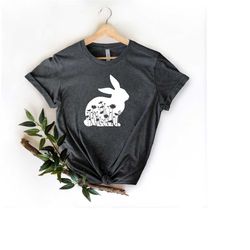 easter bunny shirt, easter floral rabbit shirt, rabbit mandala shirt, easter shirt, bunny shirt, cute easter shirt, flor