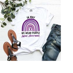 lupus awareness shirt, purple ribbon lupus shirt, in may wear purple lupus awareness t-shirt, lupus purple rainbow shirt
