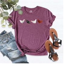 women chicken shirt, chicken shirt, farm girl shirt, love chickens, animal shirt, funny farmer shirt, chicken lover shir