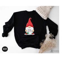 merry christmas sweatshirt, santa hat reindeer sweatshirt, cute christmas sweatshirt, women's christmas sweater, holiday