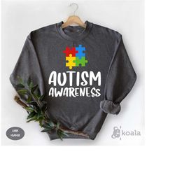 autism awareness, autism sweatshirt, kind puzzle sweater, puzzle piece sweater, autism month sweater, autism parents, be