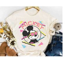 cute mickey mouse sunglasses 90's portrait t-shirt, disney mickey and friends group tee, wdw magic kingdom disneyland ho