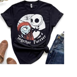 nightmare before christmas jack and sally together forever t-shirt, lock shock barrel shirt, oogie boogie tee, disneylan