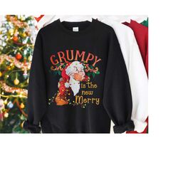 funny grumpy drawf is the merry christmas lights t-shirt, snow white and seven drawfs tee, disney mickey's very merry xm