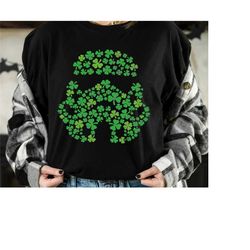 star wars stormtroopers helmet green shamrocks st. patrick's day t-shirt, disney happy patrick's day 2024 tee, disneylan