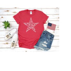 star usa patriotic shirt, 4th of july shirt, america star t-shirt, usa women shirt, patriotic gifts, independence day gi