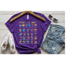 dinosaur alphabet shirt, kindergarten shirt, kindergarten teacher, elementary school shirts, alphabet shirt, pre-k teach