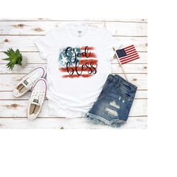 god bless usa shirt, 4th july shirt, god bless t-shirt, tie dye watercolor flag, usa family shirts, patriotic gift, god