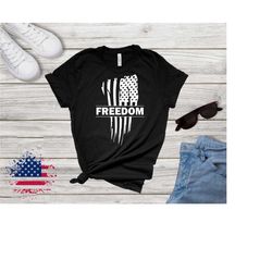 freedom 4th of july tshirt, weathered vertical american flag shirt, independence day tee, patriotic shirt, fourth of jul