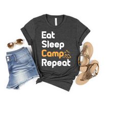 eat sleep camp repeat shirt, camping shirt, funny camping shirt, gift for camper, group camping shirt, camper shirt, fam