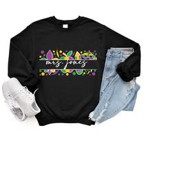 mardi gras teacher sweatshirt, teacher gift, teacher mardi gras shirt, women mardi gras costume, mardi gras carnival swe