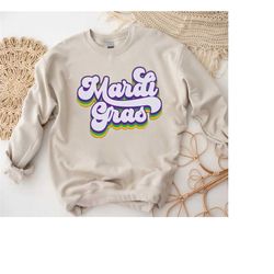 retro mardi gras sweatshirt, mardi gras carnival shirt, women mardi gras costume, mardi gras celebration shirt, fat tues