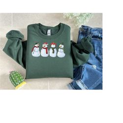 christmas snowman sweatshirt, cute snowmen shirt, womens christmas gift, winter vibes tee, snowman winter sweater, snowy