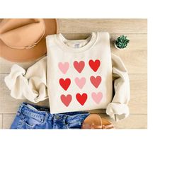 hearts valentines day sweatshirt, womens valentine gift, girl valentine shirt, love sweater, wife tee, cute valentines s
