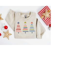 watercolor christmas tree sweatshirt, women christmas shirt, christmas art sweater, art teacher gift, new years shirt, c