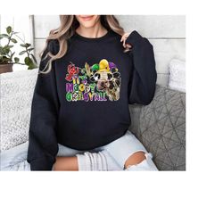 cow mardi gras sweatshirt, western mardi gras shirt, women mardi gras costume, mardi gras carnival sweater, country fat