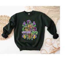 mardi gras carnival sweatshirt, women mardi gras shirt, retro mardi gras costume, mardi gras party sweater, fat tuesday,