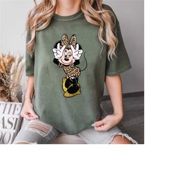 comfort colors safari minnie shirt, disney shirt, minnie leopard shirt, checkered minnie shirt, funny disney shirt, disn
