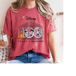 comfort colors disney 100 years of wonder t-shirt, disney vacation shirt, disney party t-shirt, disneyland t-shirt, disn