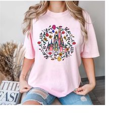 comfort colors magic kingdom castle shirt, princess castle shirt, floral castle shirt, disney magical castle tee, magica