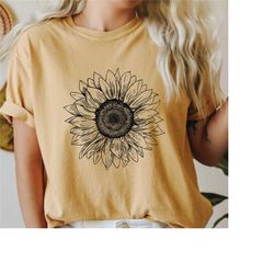 comfort colors sunflower shirt, seed flower shirt, floral tee shirt, flower shirt, sunflower seed shirt, summer shirt, f