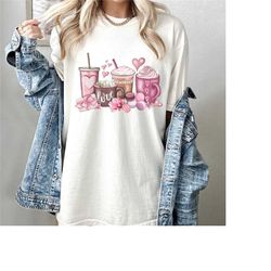 comfort colors valentine coffee t-shirt, latte valentine shirt, coffee lover valentines day shirt, happy valentines day