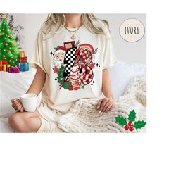 comfort colors retro santa ho ho shirt, women's christmas party top, classic santa tee, holiday season shirt, ladies chr