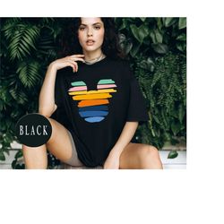 sunset mickey comfort colors shirt, colorful mickey t-shirt, magic kingdom shirt, matching family travel shirt, minnie m