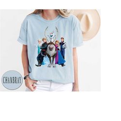 comfort colors retro frozen movie characters shirt, vintage frozen shirt, elsa princess shirt, elsa anna olaf shirt, dis