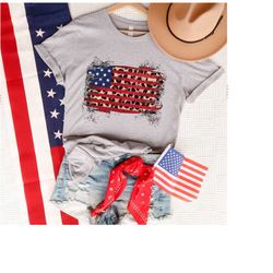 american flag leopard t-shirt, independence day shirt, 4th of july shirt, usa flag shirt, patriotic shirt, freedom tee,