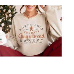 gingerbread bakery, gingerbread crewneck, gingerbread sweater, vintage christmas sweatshirt, xmas gift, trendy christmas