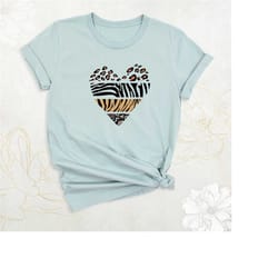 leopard print heart shirt, ladies valentines day shirt, cute valentine shirt, cheetah valentines shirt, valentines day h