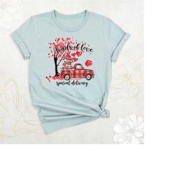 truck valentines day shirt, buffalo plaid valentine tee, hearts shirt, cute valentine shirt, loads of love t-shirt, vint