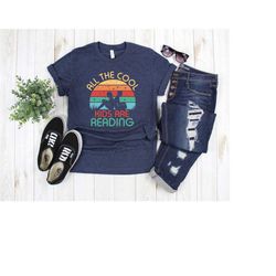all cool children are reading - t -shirt book reto sunset - book lovers - library rat shirt - books book - reading lover
