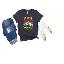 cute yellowstone shirt, nature love t-shirt, camping t-shirt, camping adventure shirt, camper-matching shirt, yellowston