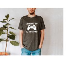 leveling up to husband shirt, father's day gift, groom t-shirt, gamer husband tee, wedding day gift, husband level tee,