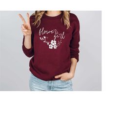 flower girl sweatshirt, wedding sweatshirt, matching bridesmaid, flower girl ideas, wedding party, shower gifts