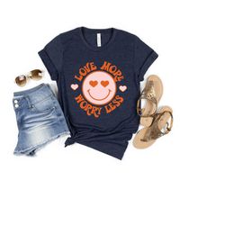 valentines day love more worry less t-shirt, valentines day gift for girlfriend, funny valentines couple love shirt, cut