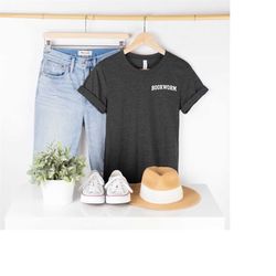 bookworm pocket shirt, librarian minimalist t-shirt, teacher shirt, book lover tee, reading shirt, gift for teachers, bo