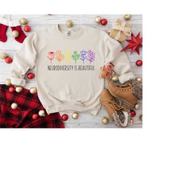 neurodiversity is beautiful sweatshirt, autism apparel, autism awareness, autism gift for mom, autism hoodie, adhd sweat
