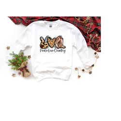 peace love country sweatshirt, country girl hoodie, retro western sweat, rodeo crewneck, cowgirl hoodie, cowboy hoodie,