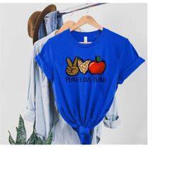 peace love teach shirt, teacher gifts, preschool teacher tshirt, teacher tee, back to school tee, teacher life shirt, le
