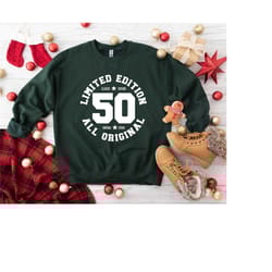 limited edition 50 vintage hoodie, birthday gift for her, 50th birthday sweatshirt, vintage stock 50'th birthday, 50 yea